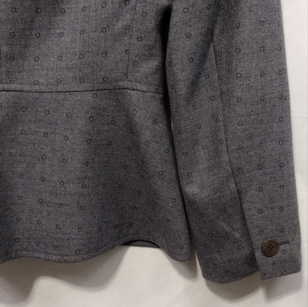 Louise Feraud Wool Silk Blazer Women's 8 Gray Cream Office Career Business Retro - Picture 7 of 10